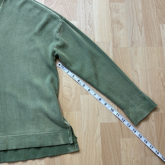 Pilcro Anthro Moira Waffle Knit Weave Cotton Thermal V Neck - Picture 8 of 10